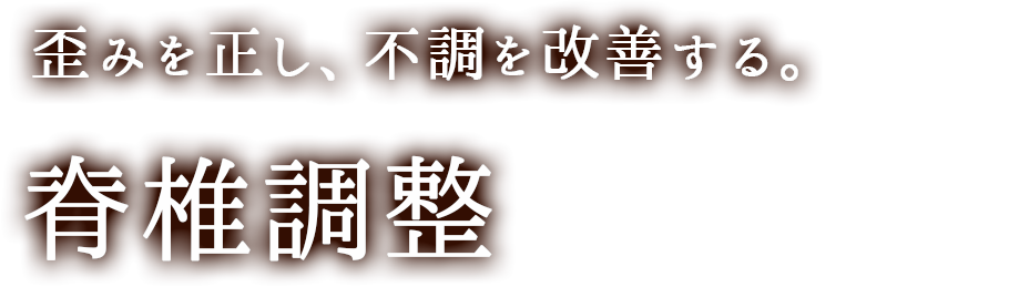 歪みを正し、不調を改善する。 脊椎調整